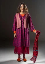 Woven “Kelly” dress in organic cotton - allium/patterned