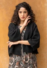 “Sora” cardigan in an alpaca blend - black