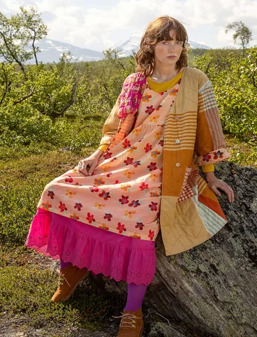 Vevd kjole «Brush» i økologisk bomull - lilja