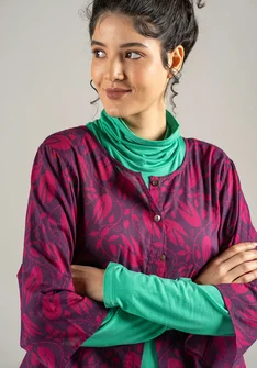 “Kelly” woven organic cotton blouse - allium/patterned