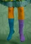 Solid-colour organic cotton knee-highs (wild pansy S/M)