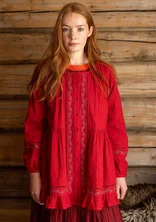 “Nome” woven organic cotton tunic - tomato