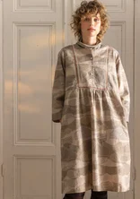 “Alaska” woven dress in organic cotton/linen - mole
