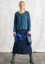 Cardigan in a blend of organic and recycled cotton - dark petrol blue