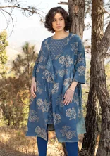 “Rose Hip” woven dress in organic cotton - indigo