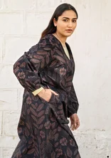 “Seaweed” woven organic cotton dress - black