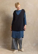 Knit vest in organic/recycled cotton - black