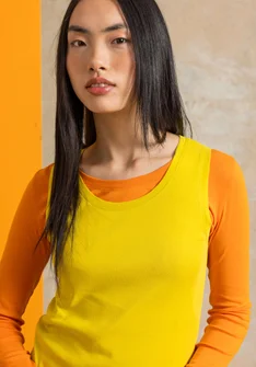 Organic cotton jersey tank top - dijon