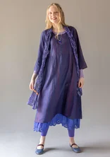 “Melody” woven dress in organic cotton/silk - midnight blue