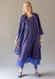 “Melody” woven organic cotton/silk dress - midnight blue