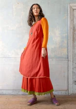 Vävd klänning "Shimla" i ekologisk bomull/lin - koppar0SL0mnstrad