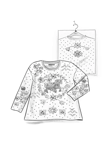 “Feru” organic cotton/linen sweater - svart