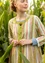 Vevd kjole «Furilden» i økologisk bomull (asparges XS)