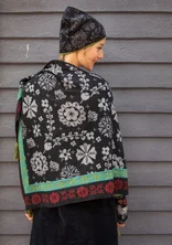 “Folklore” wool/lyocell knitted shawl - svart