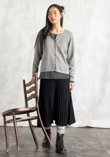 Cardigan in a blend of organic and recycled cotton - grey melange