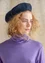 Knit beret in felted organic wool (indigo One Size)