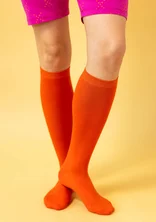 Knee-highs in organic cotton - chilli