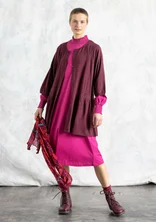 “Rut” woven artist’s blouse in rayon/linen - aubergine