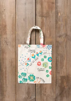 Fabric tote bag S in organic cotton - multicoloured