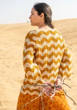 “Rose” recycled cotton sweater - mustard/striped