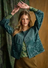 “Anila” patterned cardigan in organic cotton - verona green