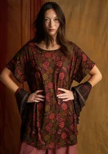 “Amaya” patterned tunic in lyocell/spandex - aubergine