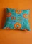 “Sunflower” cushion cover in organic cotton/linen (turquoise One Size)