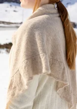 “Forget-me-not” knit shawl in an alpaca blend - limestone/melange