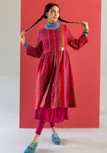 “Ketchi” woven dress in wool/cotton - pomegranate