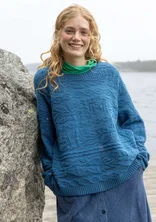 “Peninsula” fisherman’s sweater in lambswool - indigofera
