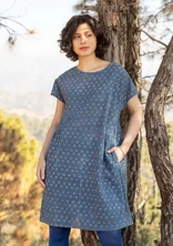 “Thistle” woven dress in organic cotton - indigo