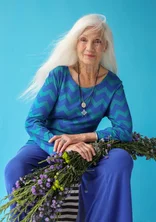 “Aina” jersey top in organic cotton/modal - sapphire blue/turquoise