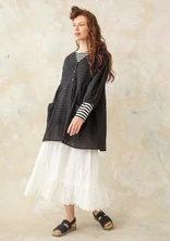 Woven artist’s blouse in organic cotton - svart