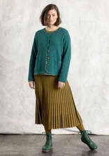 Nubby cardigan in a lambswool blend - light bottle green/melange