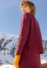 “Forget-me-not” cardigan in an alpaca blend - aubergine/melange