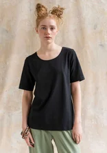 “Jane” T-shirt in organic cotton/spandex - svart