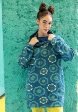 “Soho” jersey hoodie in organic cotton - muted petrol blue