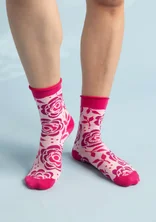 “Rosalie” socks in organic cotton - pink begonia