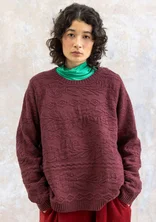 “Peninsula” fisherman’s sweater in lambswool - beetroot