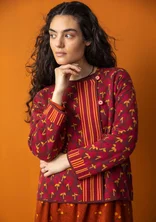 “Andes” cardigan in organic/recycled cotton - aubergine