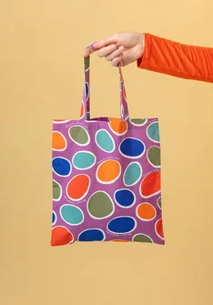 Fabric tote bag S in organic cotton - multicoloured