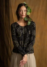 “Sanvi” patterned top in organic cotton - black