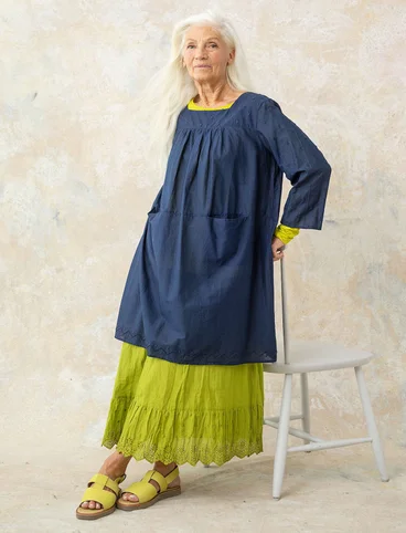 Woven dress in organic cotton - mrk0SP0indigo
