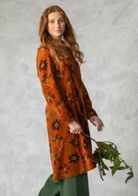 “Paraguay” velour dress in organic cotton/recycled polyester - amber