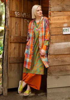 “Indra” woven organic cotton dress - dark peony