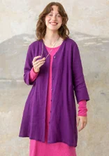 Woven linen blouse - plommon